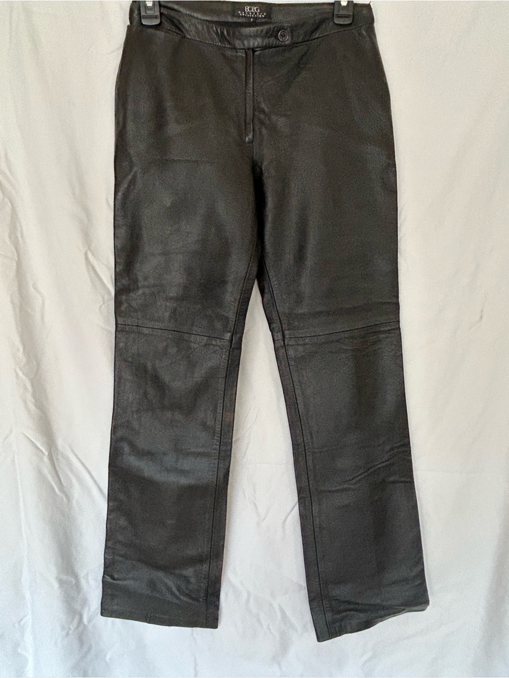 BCBGMaxAzria Black Leather Bootcut Jeans